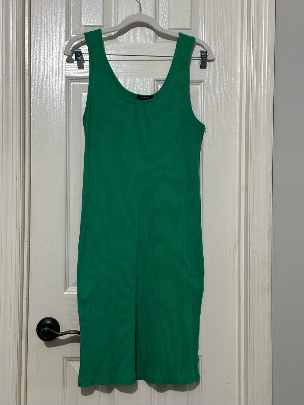 Green Ribbed Bodycon Midi Dress | Size XL | Casual Staple